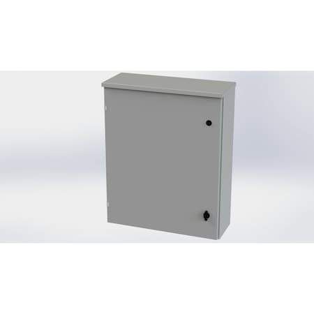 Saginaw Control & Engineering 1/4 Turn Knob Latch Electrical Enclosures, 30 in H, 8 in D, 24 in W, NEMA 3R, Galvanized Steel SCE-30R2408LP